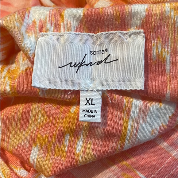 Share Soma Weekend Jersey Knit Dress XL Orange and Pink Belted Pockets Resort - Picture 4 of 9